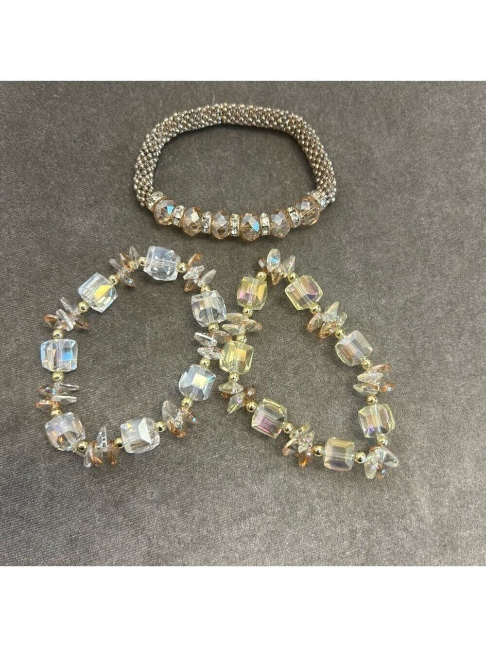 Stretchy clear aurora beaded bracelets